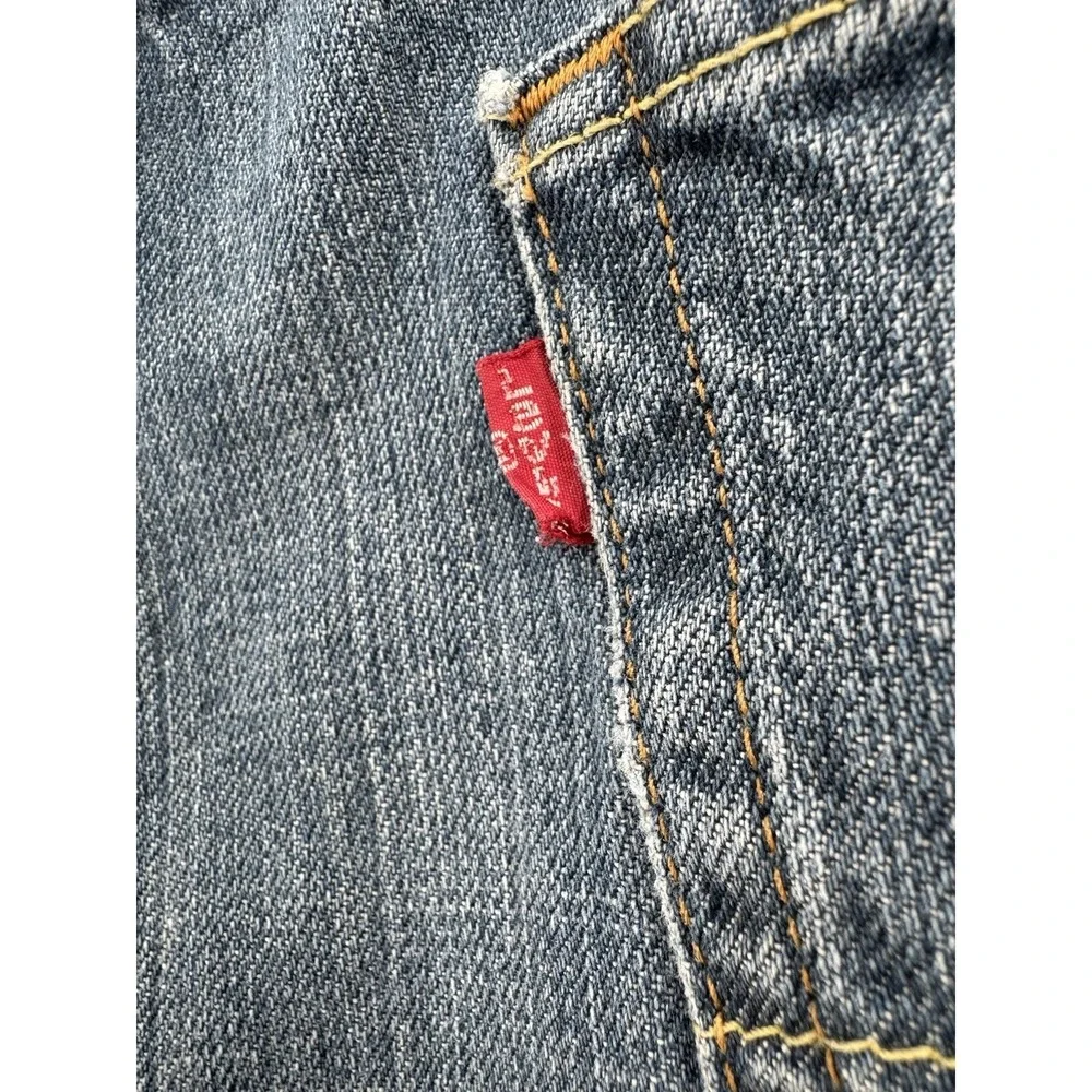 Levi's Size 44x30 Blue Denim Jeans Regular Fit Straight Leg Red Tab